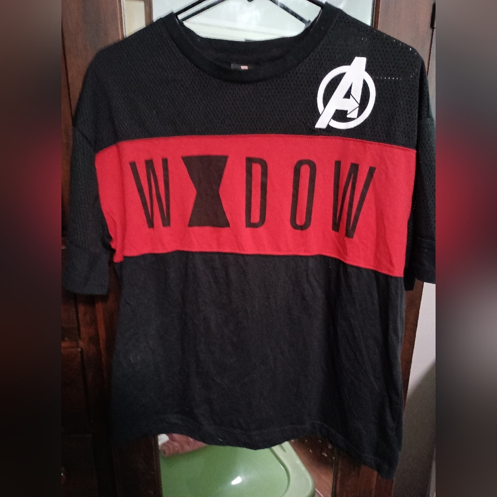 Marvel Black and Red Widow Logo Jersey